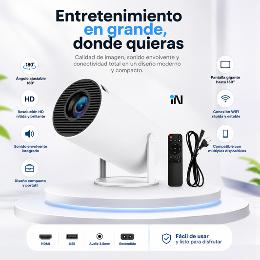 MINI PROYECTOR DE VIDEO PORTATIL ULTRA HD SISTEMA ANDROID