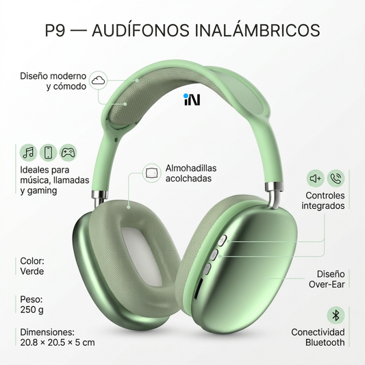 AUDÍFONO P9 - VERDE