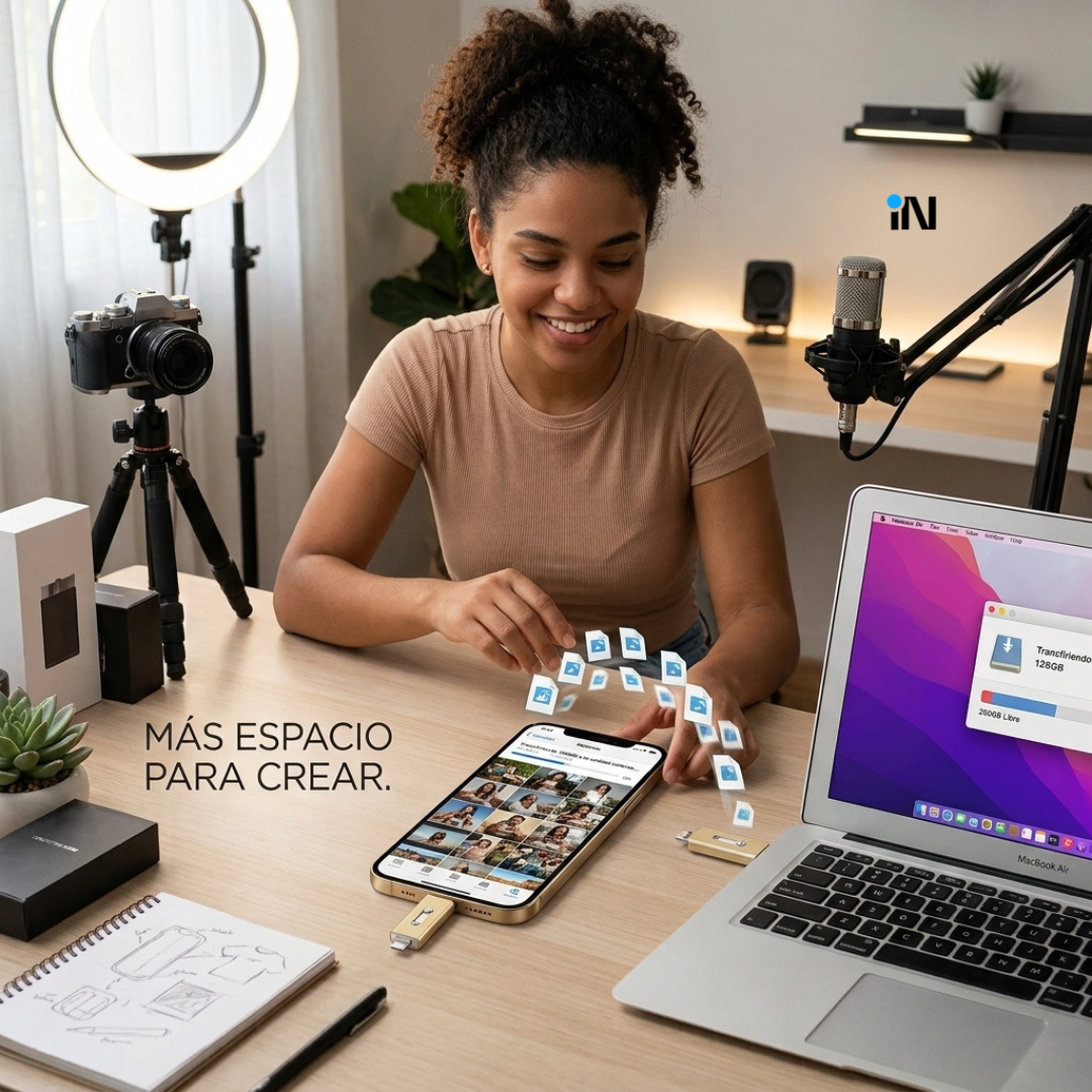 MEMORIA USB INTELIGENTE 3 EN 1 PARA CELULARES IPHONE, ANDROID Y COMPUTADORA  - 256 GB