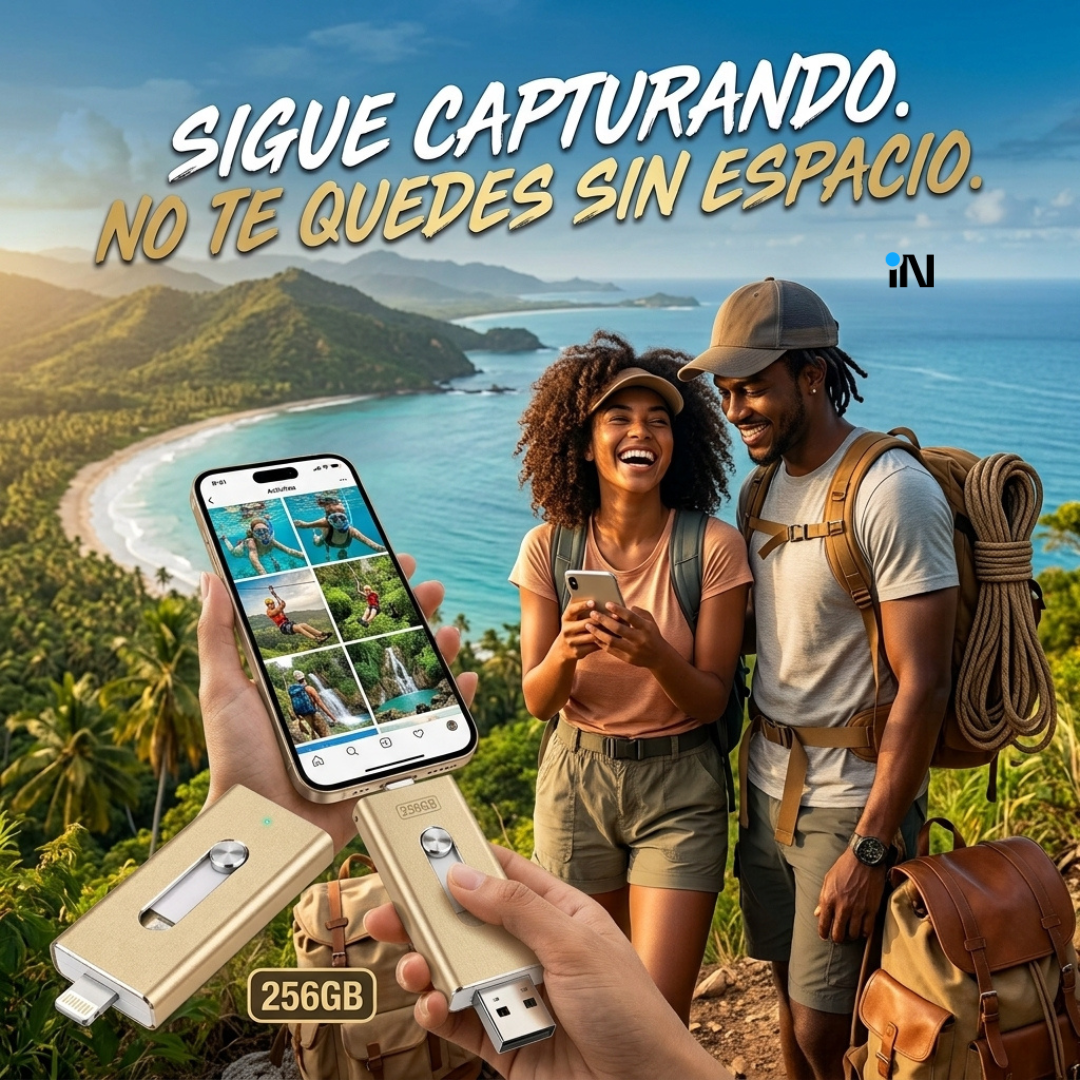 MEMORIA USB INTELIGENTE 3 EN 1 PARA CELULARES IPHONE, ANDROID Y COMPUTADORA  - 256 GB