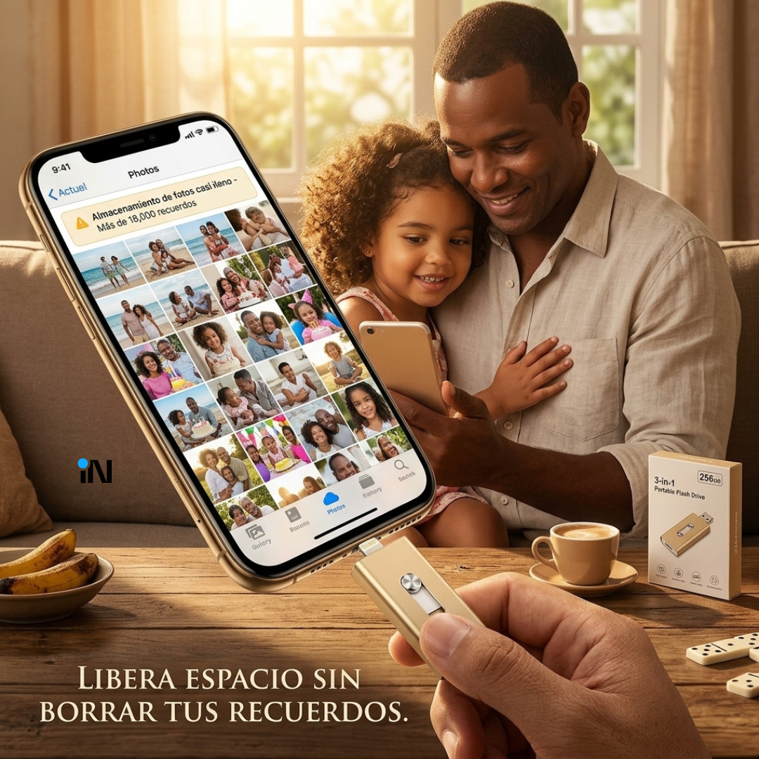 MEMORIA USB INTELIGENTE 3 EN 1 PARA CELULARES IPHONE, ANDROID Y COMPUTADORA  - 256 GB
