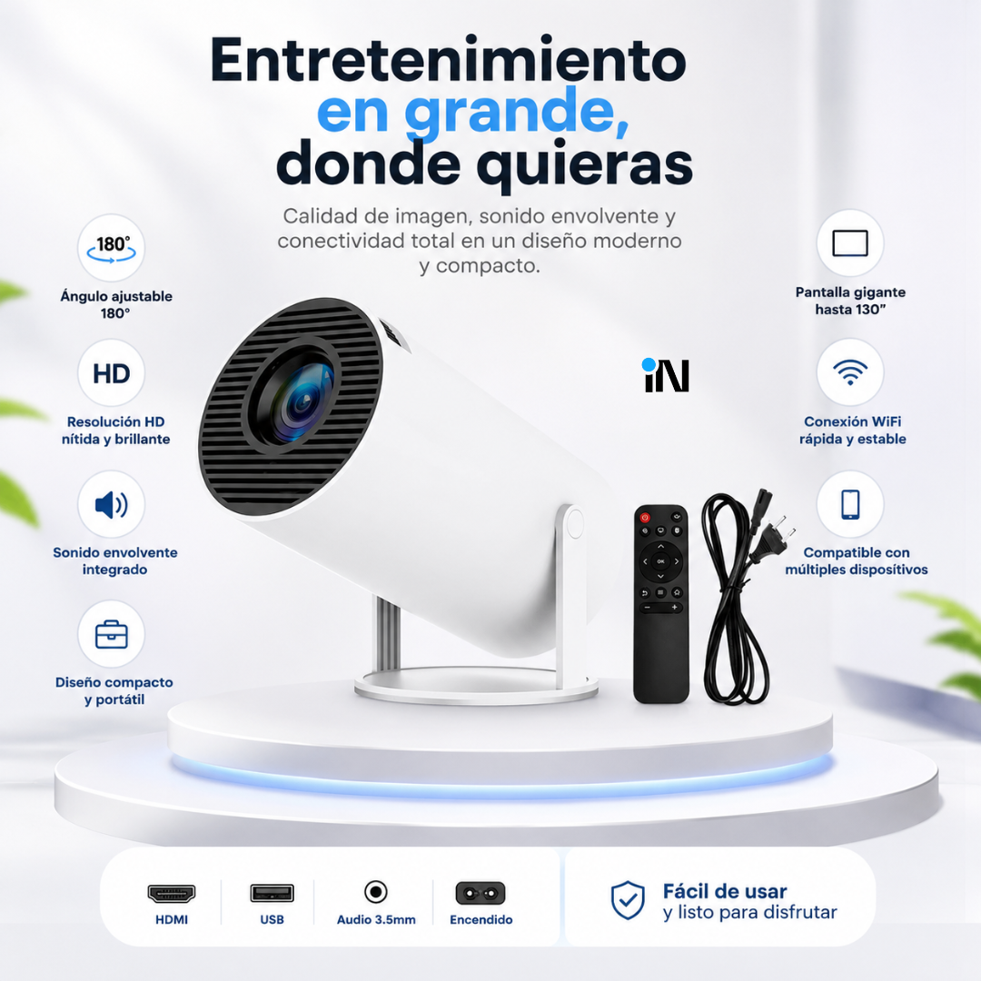 MINI PROYECTOR DE VIDEO PORTATIL ULTRA HD SISTEMA ANDROID