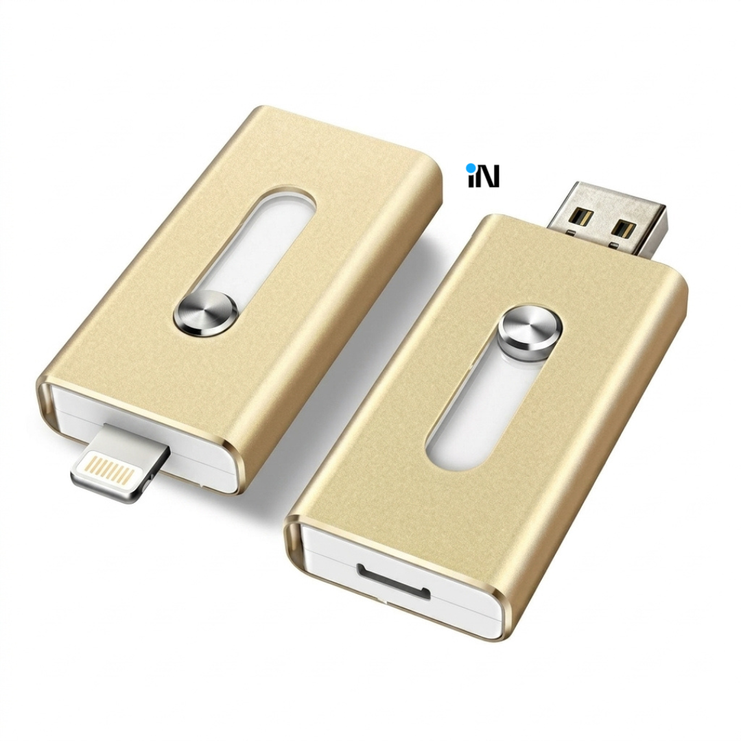 MEMORIA USB INTELIGENTE 3 EN 1 PARA CELULARES IPHONE, ANDROID Y COMPUTADORA  - 256 GB