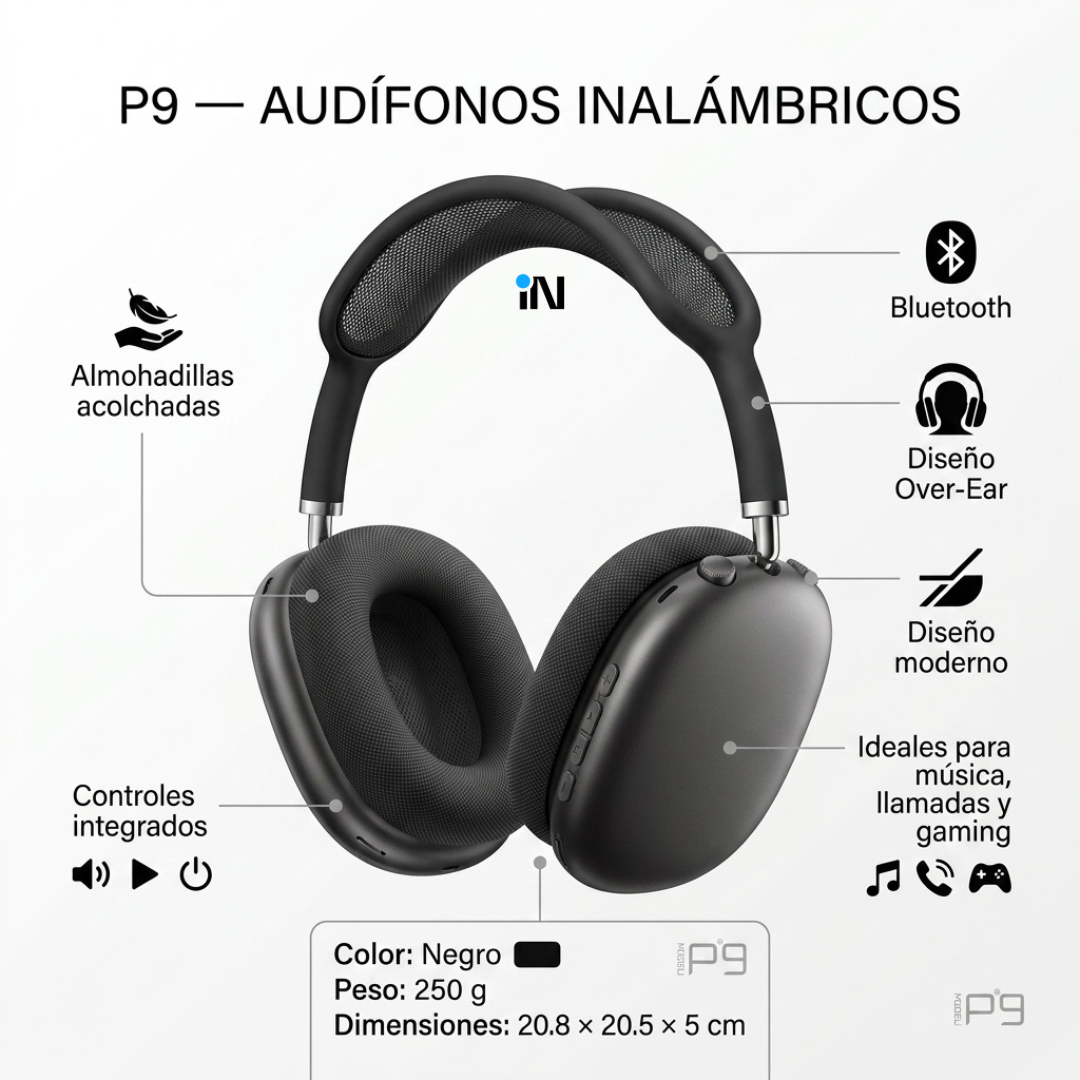 AUDÍFONO P9 - NEGRO