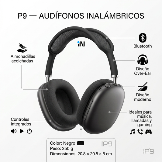 AUDÍFONO P9 - NEGRO