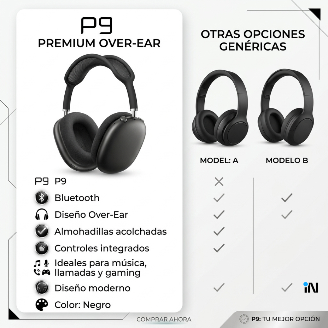 AUDÍFONO P9 - NEGRO