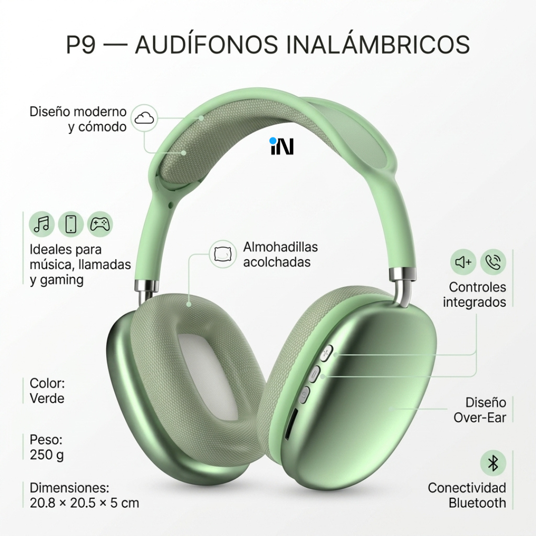 AUDÍFONO P9 - VERDE